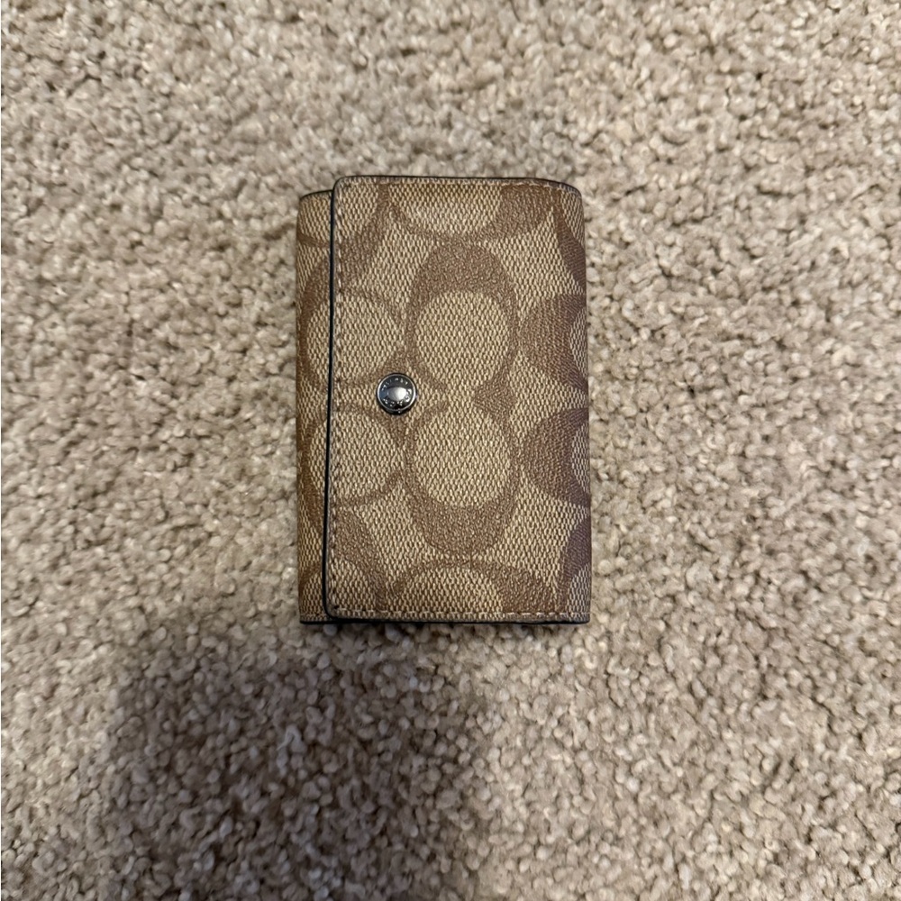 Coach Brown Signature Key & Card Holder